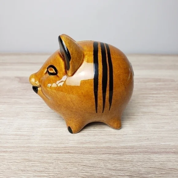 Vintage Mini Handpainted Piggy Bank - Picture 2 of 11